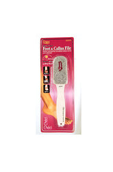 Checi Pro Medium Foot File within its pink themed retail packaging printed with product name, details, & illustrations